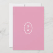 Preppy Peony Pink Chic Monogram Wedding Menu Card 招待状 (裏面)
