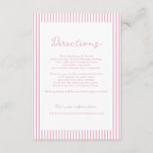 Preppy Peony Pink Chic Wedding Directions Card エンクロージャーカード (正面)