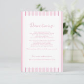 Preppy Peony Pink Chic Wedding Directions Card エンクロージャーカード (スタンド正面)