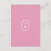 Preppy Peony Pink Chic Wedding Directions Card エンクロージャーカード (裏面)