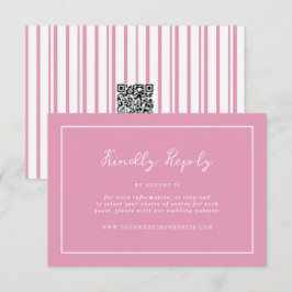 Preppy Peony Pink Chic Wedding Online RSVP Card エンクロージャーカード