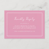 Preppy Peony Pink Chic Wedding Online RSVP Card エンクロージャーカード (正面)