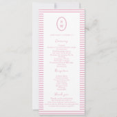 Preppy Peony Pink Chic Wedding Program Card 招待状 (正面)