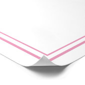 Preppy Peony Pink Chic Wedding Welcome Sign ポスター (角)