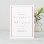 Preppy Peony Pink Striped Wedding Invitation 招待状 (スタンド正面)