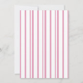Preppy Peony Pink Striped Wedding Invitation 招待状 (裏面)