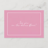 Preppy Peony Pink Striped Wedding RSVP Card エンクロージャーカード (裏面)