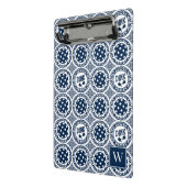 Preppy Pickleball Damask – Navy Dink Motif   ミニクリップボード (アングル2)