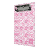 Preppy Pickleball Damask – Pink Dink Motif   ミニクリップボード (アングル2)