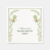 Preppy Pickleball Garden Bachelorette Party スタンダードカクテルナプキン (正面)