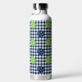Preppy Pickleball Gingham - Navy & Lime ウォーターボトル (右面)
