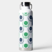 Preppy Pickleball Laurel Wreath - Navy & Green ウォーターボトル (正面)