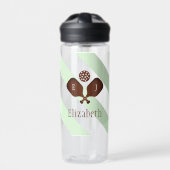 Preppy Pickleball Stripes ウォーターボトル (正面)