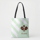 Preppy Pickleball Stripes トートバッグ (正面)