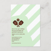 Preppy Pickleball Stripes Pre-Wedding Game エンクロージャーカード (正面)