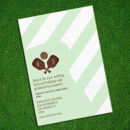 Preppy Pickleball Stripes Pre-Wedding Game エンクロージャーカード