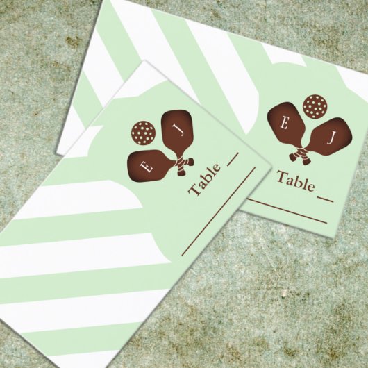 Preppy Pickleball Stripes Wedding プレイスカード