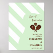 Preppy Pickleball Stripes Wedding ポスター (正面)