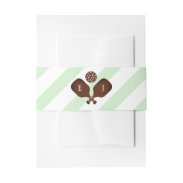 Preppy Pickleball Stripes Wedding 招待状ベリーバンド