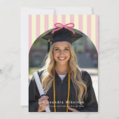 Preppy Pink 5 Arch Bow Photo 招待状 (正面)