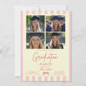 Preppy Pink 5 Arch Bow Photo 招待状 (裏面)