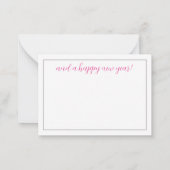 Preppy Pink and Green Christmas Trees ノートカード (裏面)