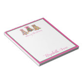 Preppy Pink and Green Christmas Trees ノートパッド (アングル)