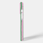 Preppy Pink and Green Striped Custom Name Case-Mate iPhoneケース (裏面 / 左)