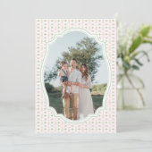 Preppy Pink Bow Christmas Nutcracker 2 Photos  シーズンカード (スタンド正面)