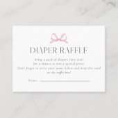 Preppy Pink Bow Diaper Raffle Card   名刺 (正面)