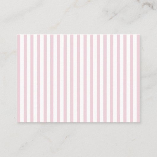 Preppy Pink Bow Diaper Raffle Card   名刺 (裏面)