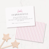 Preppy Pink Bow Diaper Raffle Card   名刺