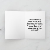 Preppy Pink Bow Soccer Birthday カード (内部)