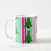 Preppy pink Christmas tree mug コーヒーマグカップ (左)