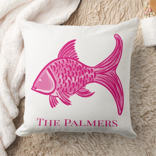 Preppy Pink Fish Custom クッション (ブランケット)