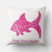 Preppy Pink Fish Custom クッション (正面)