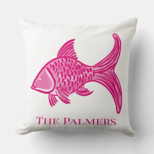 Preppy Pink Fish Custom クッション (正面)