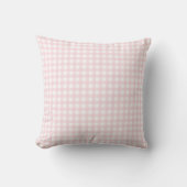 Preppy Pink Gingham Dorm Room Pillow クッション (正面)