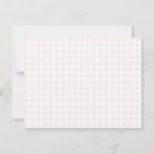Preppy Pink Gingham Note Card 案内状 (裏面)