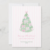 Preppy Pink Green Bows Business Logo Corporate シーズンカード (正面)