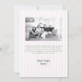 Preppy Pink Green Bows Business Logo Corporate シーズンカード (裏面)