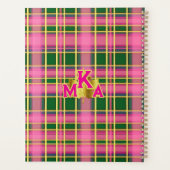 Preppy Pink & Green Plaid | Monogrammed Planner プランナー手帳 (裏面)