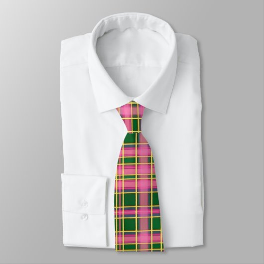 Preppy Pink & Green Plaid  Neck Tie ネクタイ (タイ)