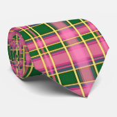 Preppy Pink & Green Plaid  Neck Tie ネクタイ (ロール)