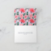 Preppy Pink Holiday Floral Photo シーズンカード (内部)