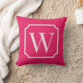 Preppy Pink Monogram Dorm Room Pillow  クッション (ブランケット)