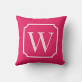 Preppy Pink Monogram Dorm Room Pillow  クッション (裏面)