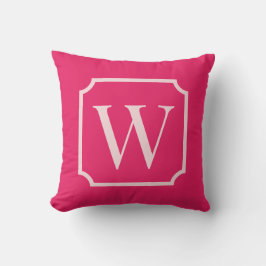 Preppy Pink Monogram Dorm Room Pillow  クッション