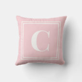 Preppy Pink Monogram Dorm Room Pillow – Classic クッション (裏面)