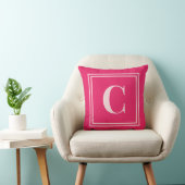 Preppy Pink Monogram Dorm Room Pillow – Classic クッション (椅子)